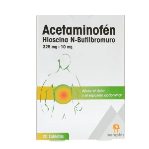 ACETAMINOFÉN 325MG + HIOSCINA N-BUTILBROMURO 10MG CX20 TAB (MEMPHIS)