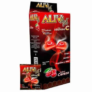 ALIVMIEL CEREZA CX25 SOBX4 PASTILLAS MASTICABLES (MIEL, MENTOL, PROPÓLEO Y VITAMINA C)