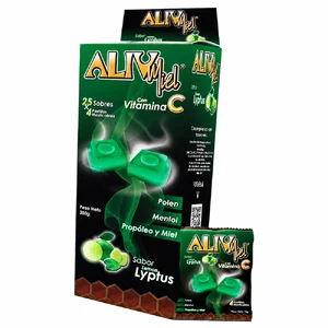 ALIVMIEL LIMÓN CX25 SOBX4 PASTILLAS MASTICABLES (MIEL, MENTOL, PROPÓLEO Y VITAMINA C)