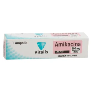 AMIKACINA 100MG/2ML CX 1 AMP (VITALIS)