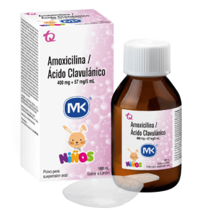 AMOXICILINA NIÑOS 400MG+ACIDO CLAVULANICO 57MG/5ML  FX100ML (TECNOQUIMICAS)