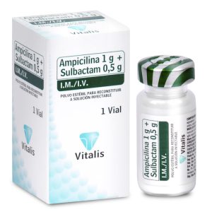 AMPICILINA 1 GR/SULBACTAM 0.5 GR CX 1 VIAL (VITALIS)