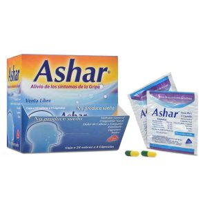 ASHAR CX25 SOB X 4 CAP (ACETAMINOFEN 500MG+ CETIRIZINA 5MG+ FENILEFRINA 10MG + CAFEINA 30MG)(MEMPHIS)