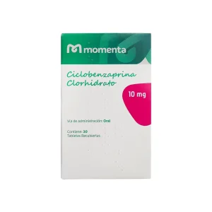 CICLOBENZAPRINA CLORHIDRATO 10MG CX30TAB RECUBIERTAS(MOMENTA)