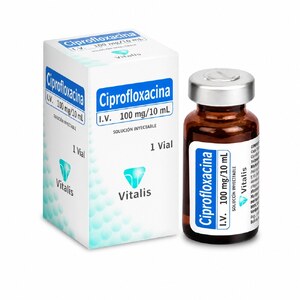 CIPROFLOXACINA 100MG/10ML CX 1 VIAL (VITALIS)