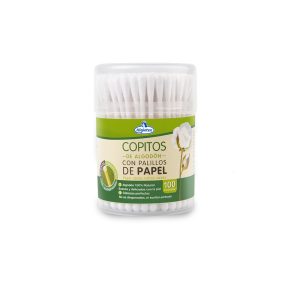COPITOS DE ALGODON CON PALILLOS DE PAPEL X100UND (LAB HIGIETEX)