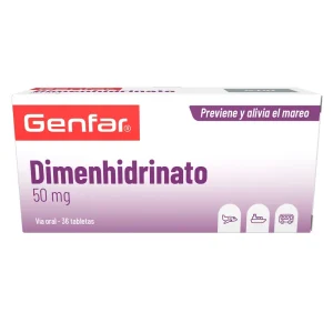 DIMENHIDRINATO 50MG CX36TB (GENFAR)