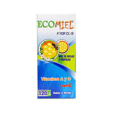 ECOMIEL ADULTO SABOR A MENTA FX120ML (PROPOLEO+MIEL+VITAMINA A + C )