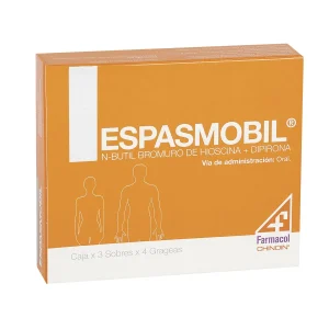 ESPASMOBIL 10MG/300MG CX12 GRAGEAS (N-BUTIL BROMURO DE HIOSCINA+DIPIRONA) (CHINOIN)