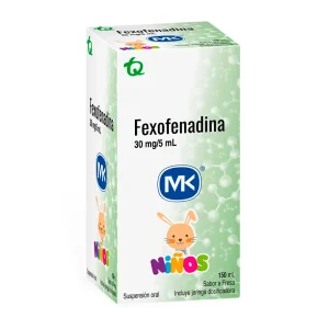 FEXOFENADINA SUSP 30MG/5ML NIÑOS FX 150ML SABOR FRESA(TECNOQUIMICAS)