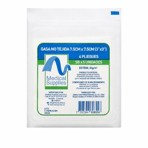 GASA ESTERIL 3"X3" SOBX5UNDS (7.5 X 7.5 CM)
