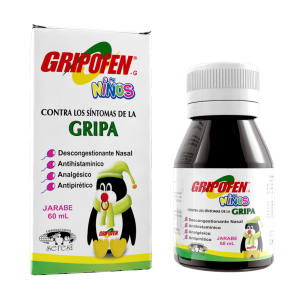 GRIPOFEN GRIPA NIÑOS JARABE FX 60 ML (ACETAMINOFEN + CLORFENIRAMINA + FENILEFRINA)(LABORATORIOS SERES)