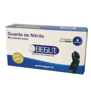 GUANTE DE NITRILO T/M  CX 100 UND (AZUL) (BEGUT)