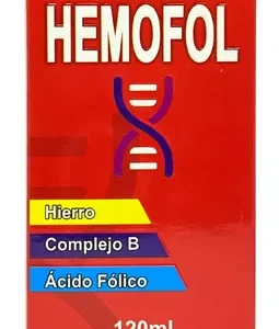 HEMOFOL FX120ML (HIERRO+COMPLEJO B+ACIDO FOLICO+CALCIO+ZINC+PROTEINA HIDROLIZADA DE SOYA+VITAMINA C,D,B1,B5,B6,B12+MIEL+PROPOLIS)