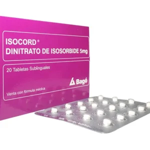 ISOCORD 5 MG SUBLINGUAL CX20 TB (DINITRATO DE ISOSORBIDE)(BAGO)