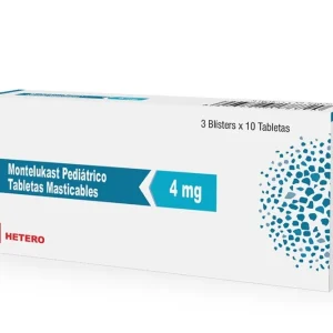MONTELUKAST PEDIATRICO 4 MG CX 30 TAB MASTICABLES (HETERO)