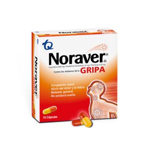 NORAVER GRIPA CX 16 CAP (IBUPRO 200MG+FENILE 10MG+CETIRI 3.33MG)(TECNOQUIMICAS)
