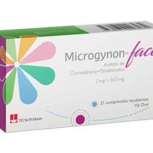 MICROGYNON FACE CX21 COMPRIMIDOS RECUBIERTOS (ACETATO DE CLORMADINONA 2MG +ETILESTRADIOL 0.03MG )(TECNOFARMA)