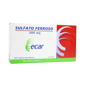 SULFATO FERROSO 300MG CX 250 TB(LABORATORIOS ECAR)