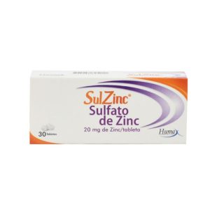 SULZINC 20MG CX30 TB (SULFATO DE ZINC) (HUMAX PHARMACEUTICAL)