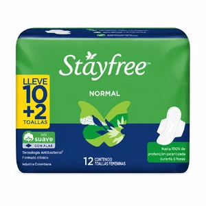 TOALLA STAYFREE ALAS PQX12UND(JOHNSON & JOHNSON)
