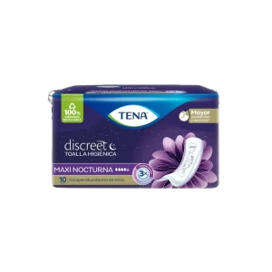 TOALLA TENA DISCREET MAXI NOCTURNA PQX10UND(PRODUCTOS FAMILIA)