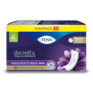 TOALLA TENA DISCREET MAXI NOCTURNA PQX30UND(PRODUCTOS FAMILIA)