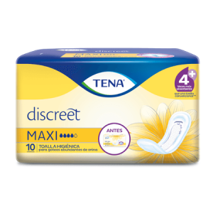TOALLA TENA DISCREET MAXI PQX10(PRODUCTOS FAMILIA)