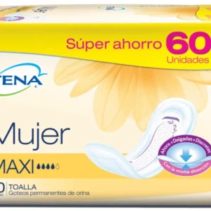 TOALLA TENA DISCREET MAXI PQX60 UNDS(PRODUCTOS FAMILIA)
