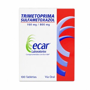 TRIMETOPRIMA SULFAMETOXAZOL 160MG/800MG CX 100 TB(LABORATORIOS ECAR)