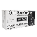 GUANTE NITRILO NEGRO TALLA L - CAJA x 100 UND - ALFASAFE