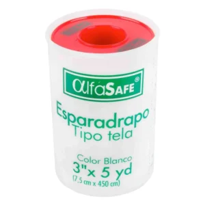 ESPARADRAPO TIPO TELA BLANCO ALFA SAFE 3 x 5 YD (7.5 CM x 450 CM) - CARRETE x UNID