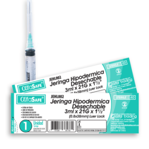 JERINGA LUER LOCK ALFA SAFE 3 ML 21G x 1 1/2 - BLISTER x 1 UND