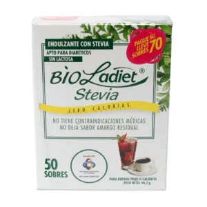 BIOLADIET STEVIA - CAJA x 50 SOBRES - PAGUE 50 LLEVE 70 - OFERTA ESP.