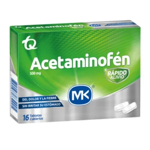 ACETAMINOFEN MK 500 MG - CAJA x 16 TAB REC. (LAB MK)
