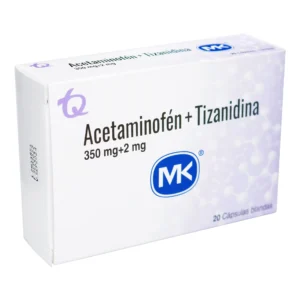 ACETAMINOFEN + TIZANIDINA 350 MG/2 MG - CAJA x 20 CAPS BLANDAS