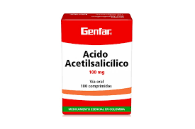 ACIDO ACETIL SALICILICO 100 MG - CAJA x 100 TAB