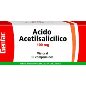 ACIDO ACETIL SALICILICO 100 MG - CAJA x 30 TAB
