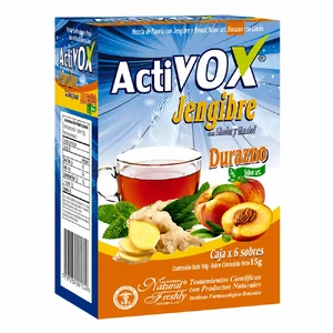 ACTIVOX JENGIBRE - DURAZNO POLVO PARA SLN ORAL CALIENTE - CAJA x 6 SOBRES x 15 GR C/U