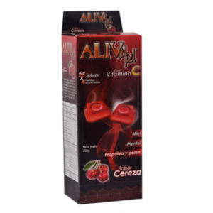 ALIVMIEL SABOR CEREZA - CAJA x 25 SOB/4 TABLETAS MASTICABLES