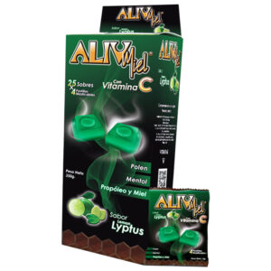 ALIVMIEL SABOR LEMON LYPTUS - CAJA x 25 SOB/4 TABLETAS MASTICABLES