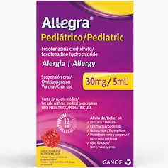 ALLEGRA PEDIATRICO 30 MG/5 ML SUSP ORAL - FCO x 150 ML - SABOR FRAMBUESA