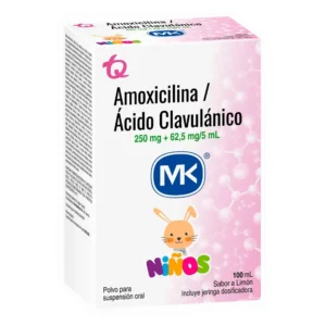 AMOXICILINA/ACIDO CLAVULANICO 250 MG/62.5 MG/5 ML SUSP ORAL - FCO x 100 ML CON JERINGA DOSIFICADORA