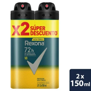 ANTITRANS REXONA MEN MOTION SENSE V8 AEROSOL - FCO x 150 ML - PREPACK x 2 OFERTA