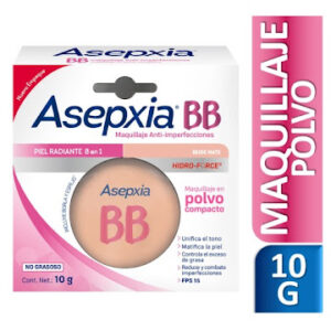 ASEPXIA BB MAQUILLAJE POLVO COMPACTO ANTI-INPERFECCIONES TOMO BEIGE FPS 20 - CAJA x 10 GR