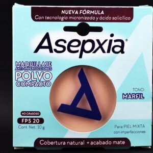 ASEPXIA BB MAQUILLAJE POLVO COMPACTO ANTI-INPERFECCIONES TOMO MARFIL FPS 20 - CAJA x 10 GR