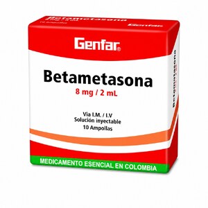 BETAMETASONA 8 MG/2 ML SLN INY - CAJA x 10 AMP