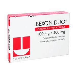 BEXON DUO 100 MG/400 MG - CAJA x 7 CAP BLANDAS VAGINALES