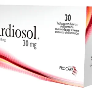 CARDIOSOL 30 MG - CAJA x 30 TAB REC. DE LIBER. CONTROLADA x SISTEMA OSMOTICO