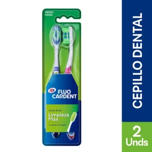 CEPILLO DENTAL FLUO CARDENT MULTIACCION FRESCURA MAX MEDIO ADULTO - BLISTER x 2 UND